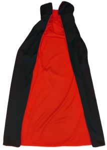 Kids Costumes to Hire - Red & Black Collar Cape - LONG